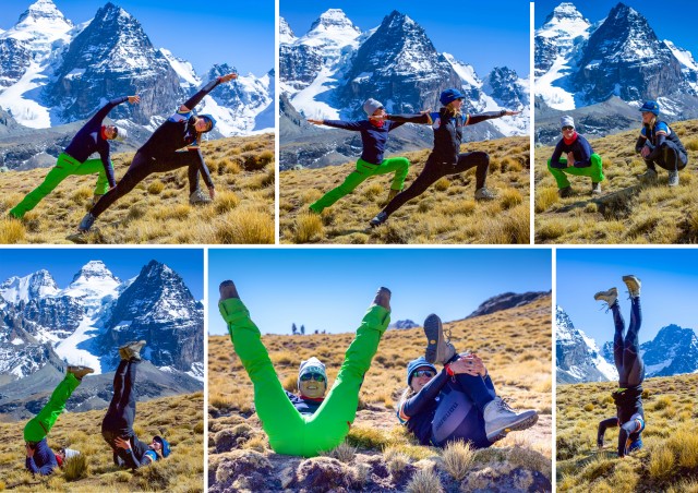 Joogahetki Bolivian vuoristossa, alkuperäiset kuvat Päivi Hyvärinen